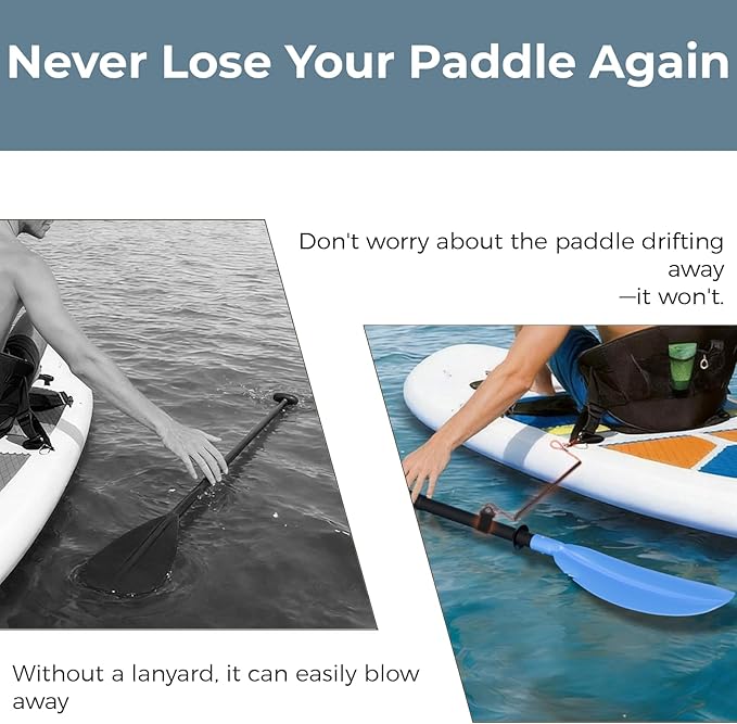 Adjustable Kayak Paddle, Lightweight Floating Oar Durable Floating Kayaking Oars Safety Rope with Stainless Steel Lock Buckle for Outdoor Kayaking Canoeing Fishing Boating.