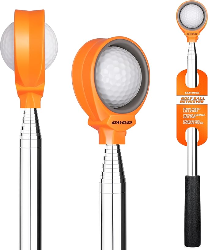Golf Ball Retriever 9Ft/12Ft/14.5Ft/16.3Ft/20Ft Golf Ball Retriever Telescopic，Professional Stainless Steel Ball Retriever Tool Golf