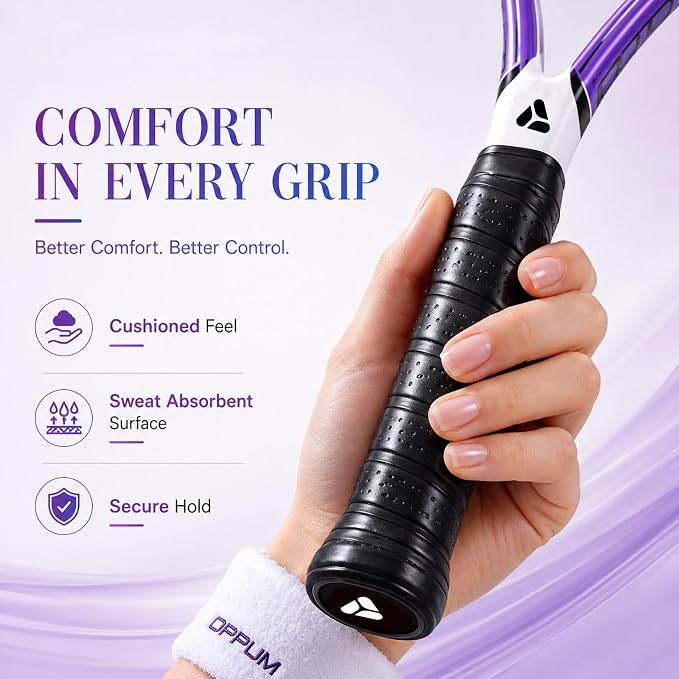 2-Pack Adult Tennis Rackets, 105 Sq Inch Oversized Head Pre-Strung for Beginners and Intermediate, Arm Friendly Vibration Control Set with Bag and Balls