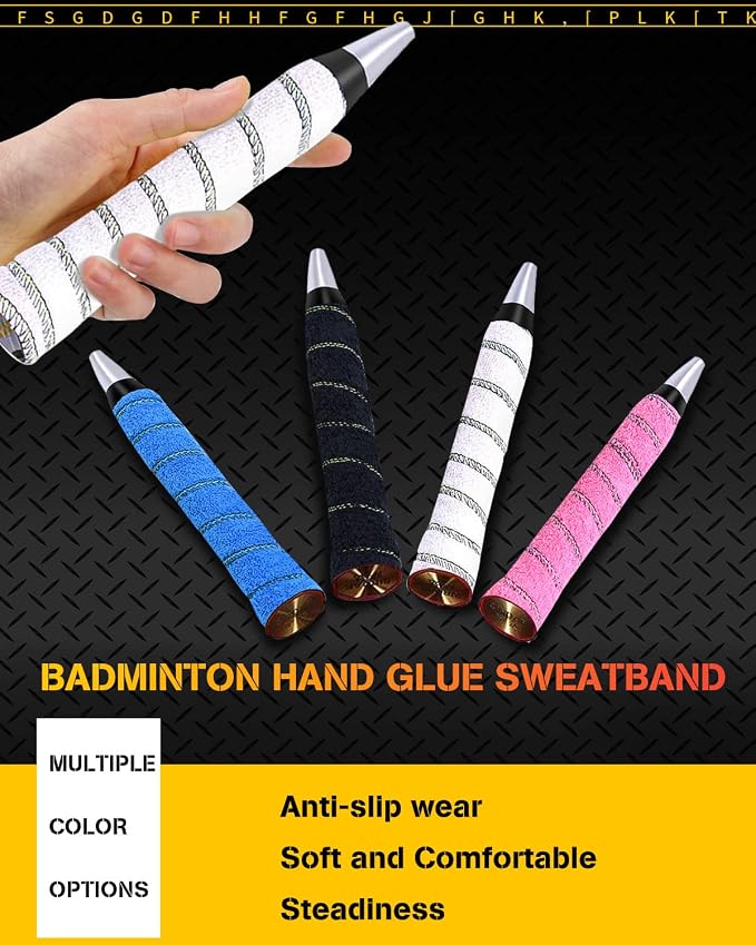GLL Toweling Racket Overgrip, Super Absorbent Cotton Towel, Skid Resist Absorb Sweat Grip Tape, Handles Protection for Tennis Badminton Racquetball Squash Baseball