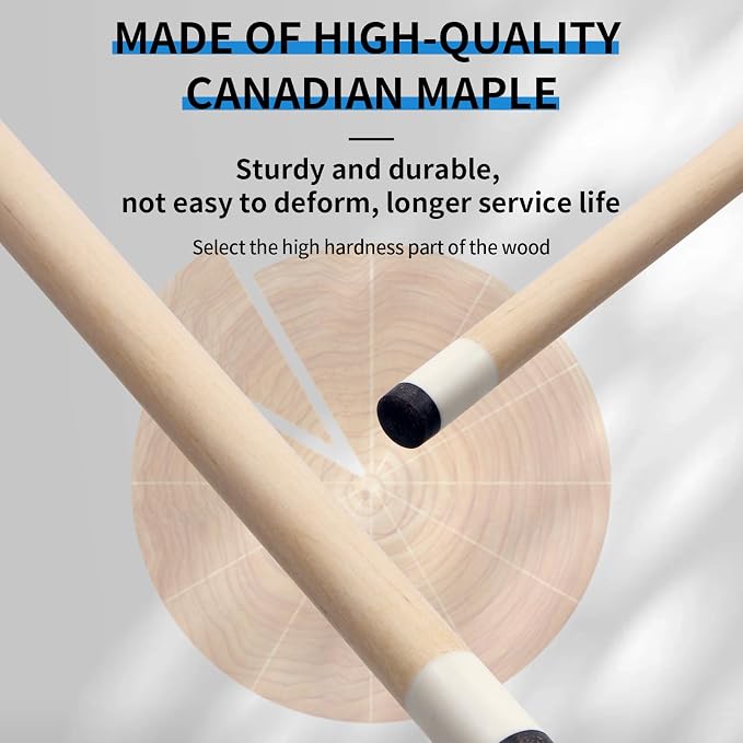 Kmise Pool Stick Set of - 58" Pool Cue Stick, Canadian Maple Professional Billiards Pool Cue, Pool Sticks for Adults, 18~21oz Multiple Colors