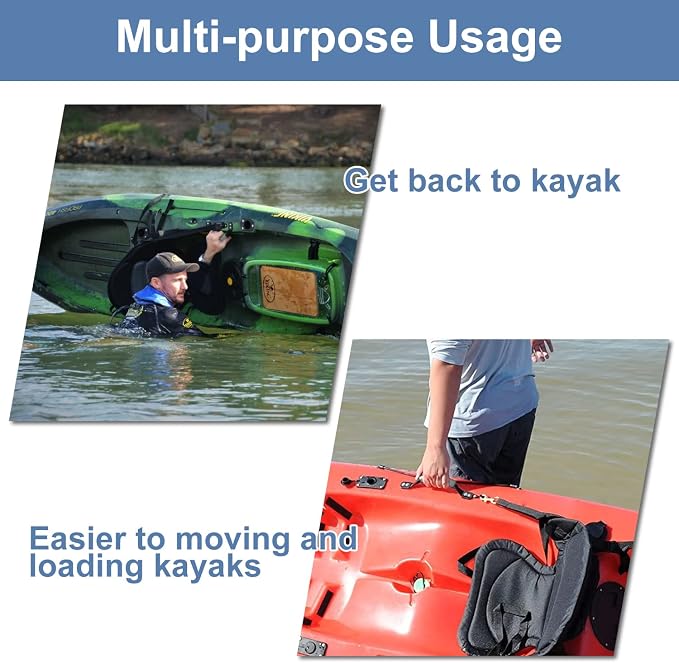 HLOGREE Kayak Handles 2/4 Pack,Kayak Carry Handle with Rivets,Kayak Replacement Handles,Kayak Handles for Emotion/Pelican/Hobie/Lifetime/sit on top/Ocean/Wilderness Accessories,Kayak Parts