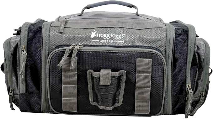 FROGG TOGGS Heavy Duty Fishing Tackle Duffle Bag, Includes Bait Trays