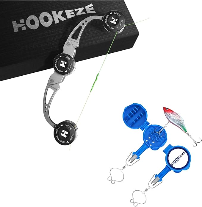 HOOK-EZE 4-in-1 Fishing Knot Tying Tool, Treble Hook Covers Keeps Lures Safe,HOOK-EZE FG Knot Tying Tool, GT Knot Assist for Braid to Leader Connection