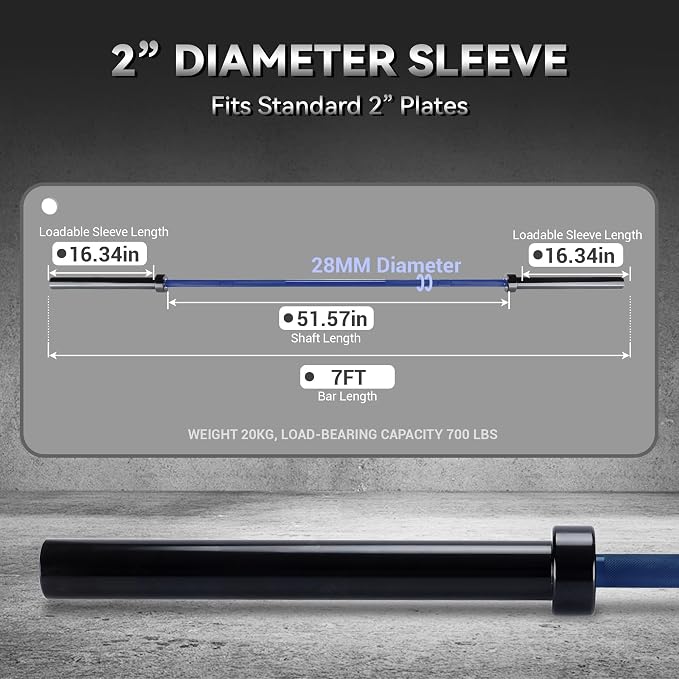 GaveeLife Olympic Barbell Bar for Weightlifting - 7FT Heavy Duty (1500LB/700LB), 4FT Short (500LB), 4FT EZ Curl Bar - Weight Bar Fit 2” Standard Weights - Home Gym Strength Training