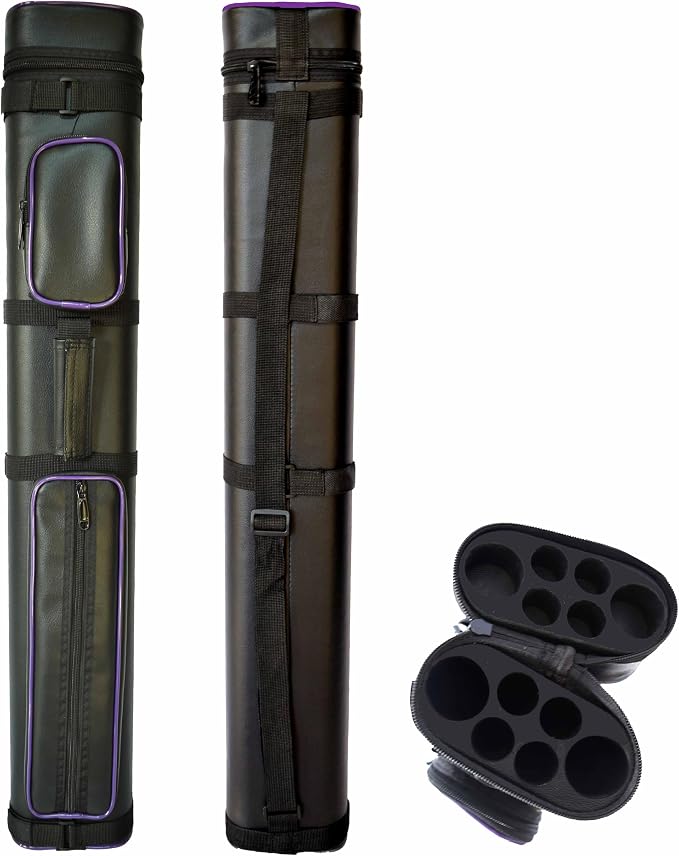 HAN'S DELTA 2x4 Hard Oval Pool Cue Billiard Stick Carrying Case, (Several Colors Available)