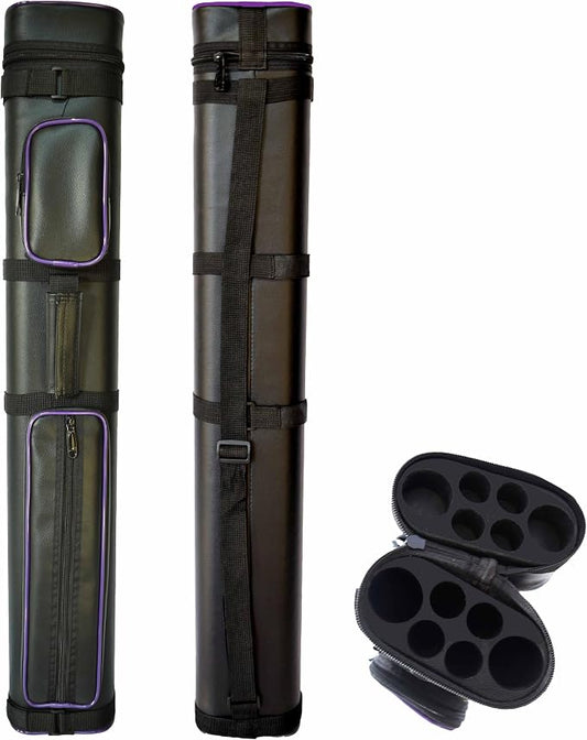 HAN'S DELTA 2x4 Hard Oval Pool Cue Billiard Stick Carrying Case, (Several Colors Available)