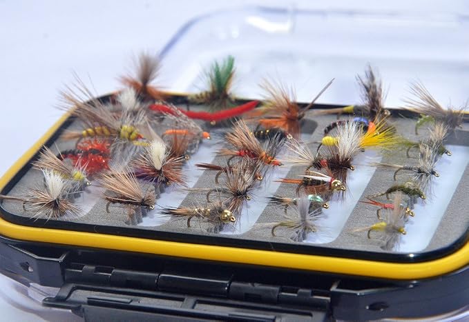 Outdoor Planet Premium Fly Fishing Flies Assortment, 12/24 /48 /66pcs Dry/Wet/Nymph/Streamer Flies, Trout/Bass/Panfish/Salmon Fishing Flies