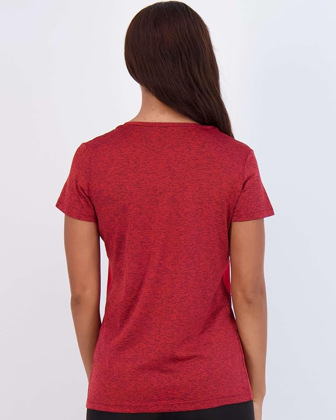 Real Essentials 5 Pack: Women's Short Sleeve T-Shirts Workout Tops Fitness Pilates Gym Activewear Athletic (Plus Available)