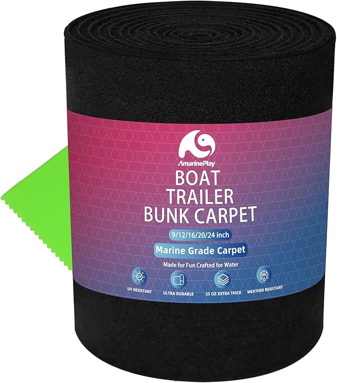 Boat Trailer Bunk Carpet,Marine Carpet Boat Bunk Boards Carpet Replacement, 9/12/16/20/24 inch Trailer Bunker Carpet for Covering Boat Lift Bunks or Runners
