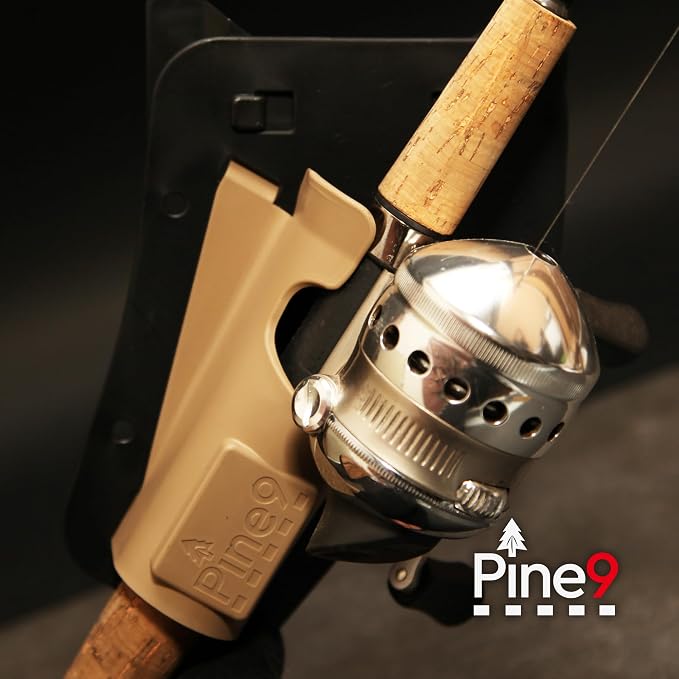 Ambie Fishing Rod Hip Holster - Patented Ambidextrous Quick-Draw Fishing Pole Holder, Made in USA - Spinning, Baitcaster & Centerpin Reels - Fits Any 1.5" Belt