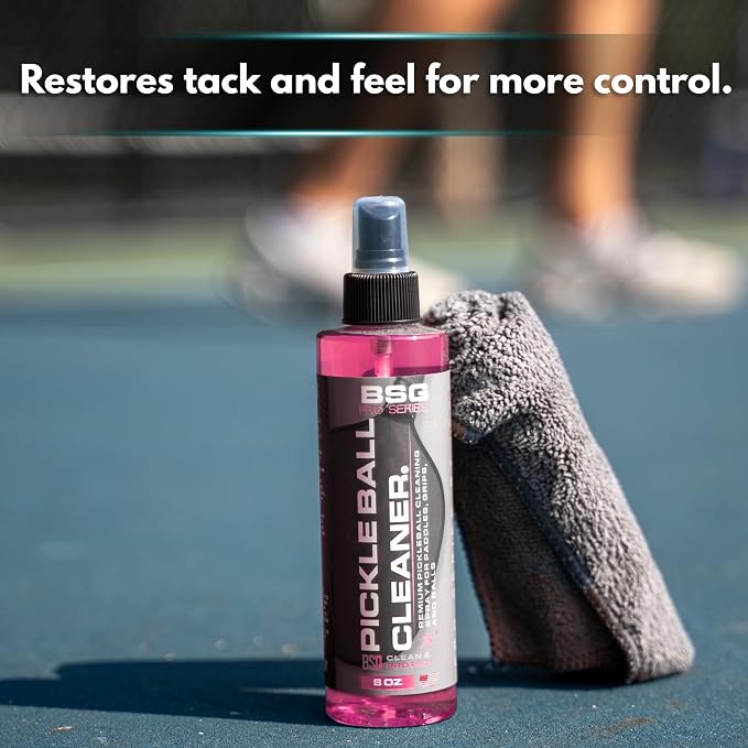 Pickleball Paddle Cleaner, Grip & Paddle Reset Spray, Erase Dirt & Grime, Improve Accuracy, Remove Sweat and Scum | 8 floz