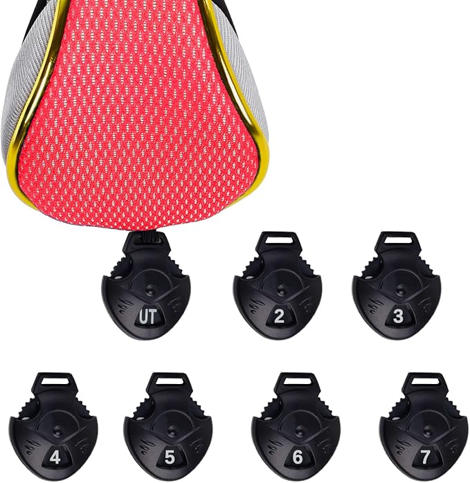 Andux 4Pcs/Set Gold Golf Hybrids Club Head Covers with Dial No. Tag MT/HY12