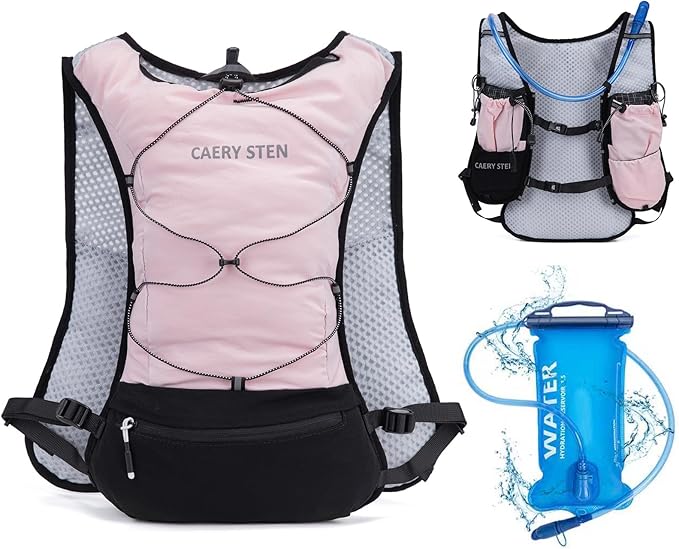 Lightweight Hydration Backpack, 1.5L Water Bag Running Vest | Marathon, Hiking, Cycling, Breathable Adjustable Design, Men & Women