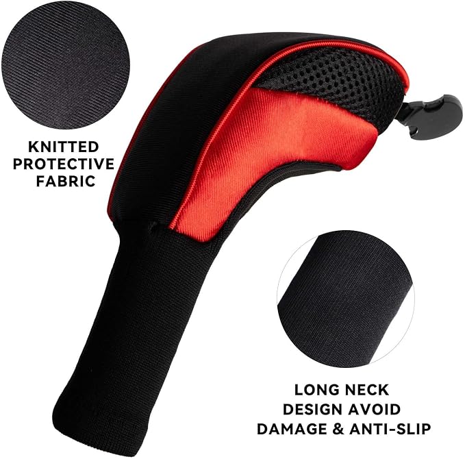 Golf Club Head Cover for Driver Fairway Hybrid 3 Pcs Woods Headcovers, Golf Accessories Head Covers Set with Interchangeable No. Tags 3 4 5 7 X Golf Accessories for Men Women