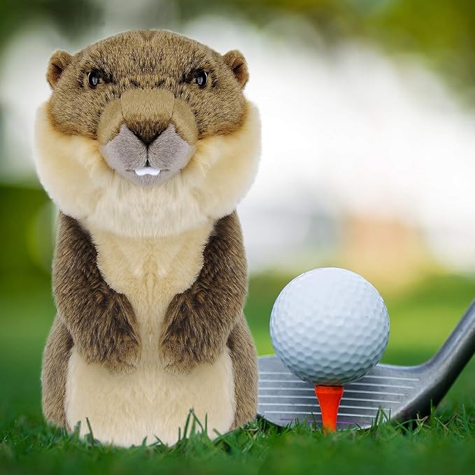 Cozion Golf Club Covers, Gopher/Sloth Golf Club Head Covers for Clubs, Novelty Realistic Headcover Animal Plush Golf Club Protector Gifts for Men/Women