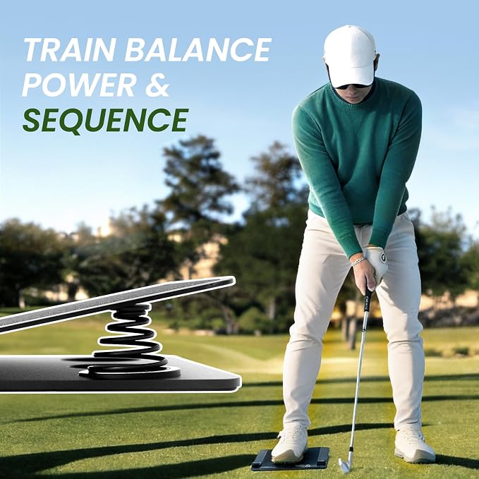 Golf Pressure Plate Training Aid, Adjustable Weight Shift Balance Board, Boost Swing Speed, Power & Consistency, Golf Swing Tempo Training Tool, Indoor/Outdoor Practice & Golf Training Aids