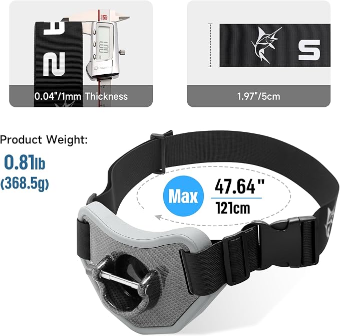 SANLIKE Stand-up Fishing Belt Adjustable Waist Fighting Belt Rod Holder