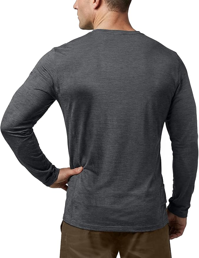 CQR Men's UPF 50+ Sun Protection Long Sleeve Quick Dry Athletic Shirts, Stretch Running Workout Hiking T-Shirts
