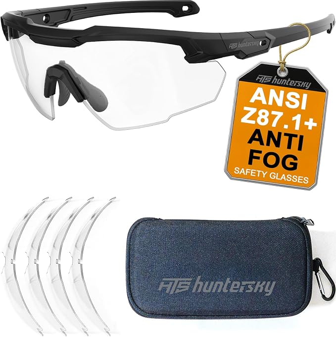 HTS HUNTERSKY Ballistic Tactical Shooting Glasses ANSI Z87+ UV400 Protective Eyewear