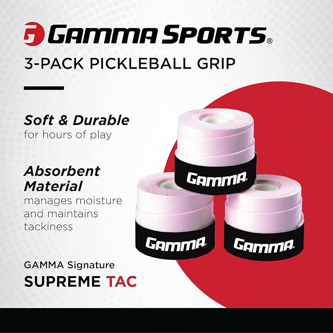 Gamma Sports Supreme Overgrip for Tennis, Pickleball, Squash, Badminton, and Racquetball Racquets, Multiple Pack Sizes and Colors