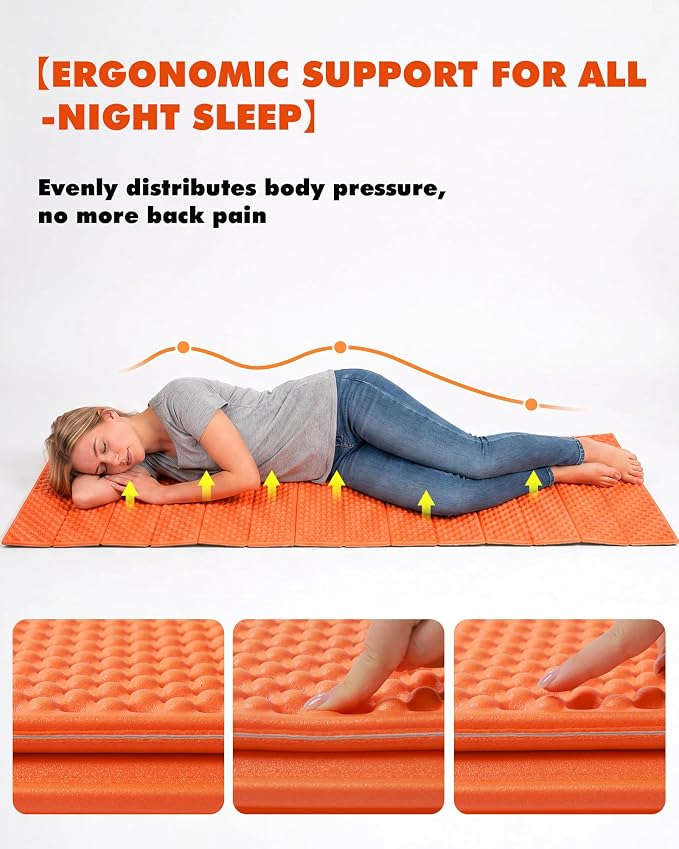 Camping Foam Sleeping Pad Lightweight Closed Cell Folding Camping Mat Moisture-Proof Camping Mattress Portable for Outdoor Hiking Mountaineering Blue