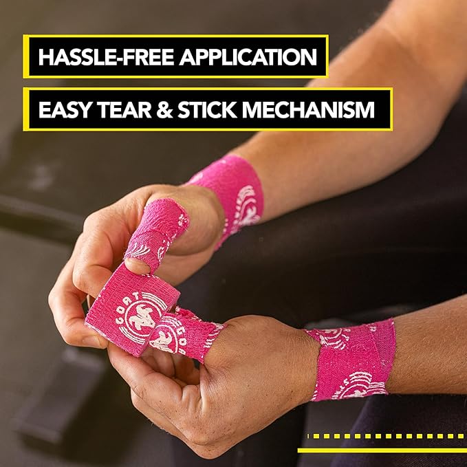 Goat Tape Super Stretchy Thumb Tape - Weightlifting Hook Grip Tape & WOD Tape for Cross Training, Gym Workout Tape, Athletic Finger Wrap - Flexes with Every Move - 15 Feet per Roll (All Colors 8-Pack)