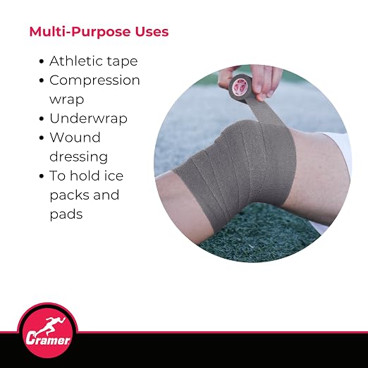 Cramer Eco-Flex Self-Stick Stretch Tape, Cohesive Tape, Flexible Elastic Sports Tape, Athletic Training Supplies, Easy Tear Self-Adherent Bandage Wrap, Bulk Cases, 6 Yard Rolls, Compression Tape