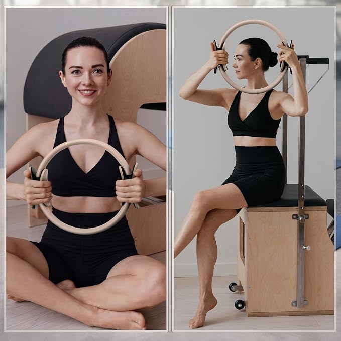 Syhood Pilates Ring 11. 81 Inch Pilates Circle Yoga Ring Magic Lightweight Flexible Workout Equipment for Fitness Physical Therapy Resistance Exercise Arms Legs