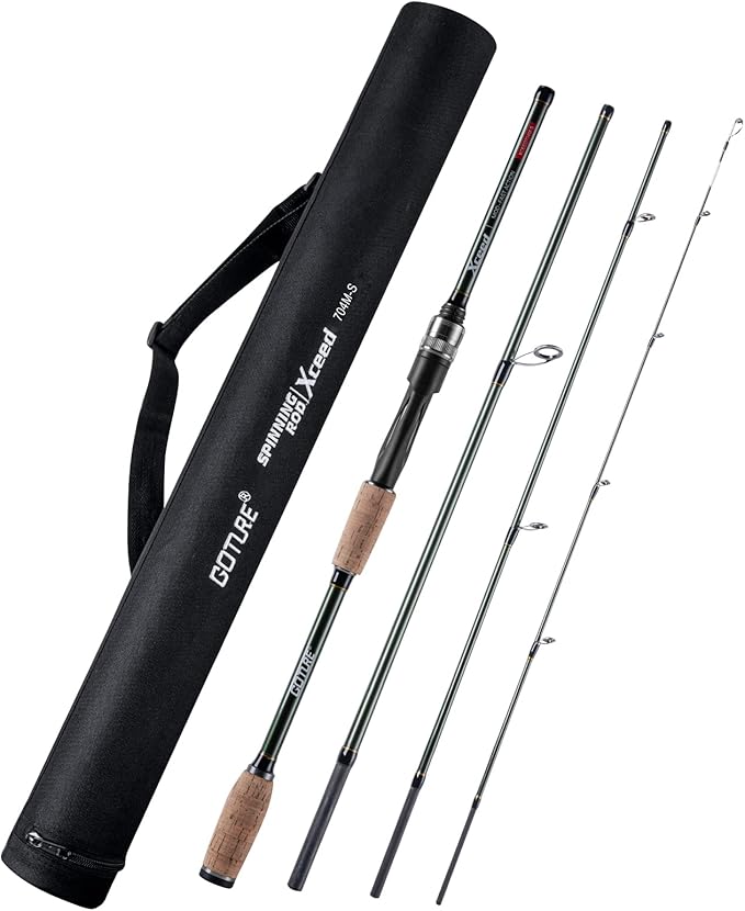 Goture 4-Piece Travel Carbon Fishing Rod M/MH Action 6.6-12ft Multi-Colors | Goture multi-spec travel fishing rods adopt upgraded high-grade carbon fiber blank with premium Fuji line guides