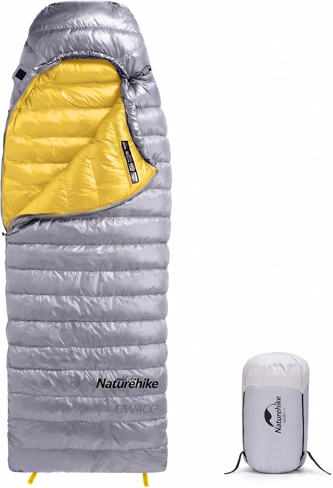 Naturehike Ultralight Down Sleeping Bag, 650FP Backpacking Sleeping Bag for Adults, 40.4℉ Waterproof Sleeping Bags for Camping, Hiking, Traveling with Compression Sack
