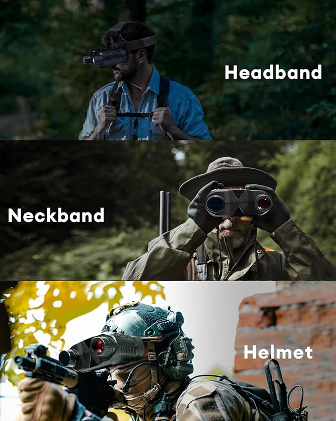 Night Vision Goggles Head Mounted, [2025 Upgrade] 1312FT Night Vision Binoculars, FHD Hands Free Nightvision Goggles for Helmet, Long Rang Infrared Goggles Night