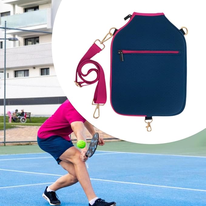 harayaa Pickleball Racket Cover Neoprene Protective Paddle Storage Carrier Pouch with Zipper And Detachable Adjustable Shoulder Strap Suitable for Facility Tr