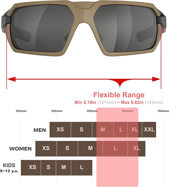 HTS HUNTERSKY Ballistic Tactical ANSI Z87.1+ Impact Protection Anti Fog Shooting Glasses Military Grade Airsoft Range