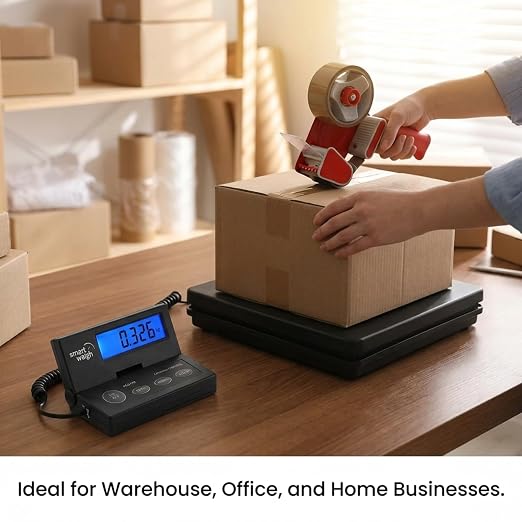 Smart Weigh Digital Postal Shipping Scale, 110lb/50kg to 0.1oz/2g Precision, Hold Function, Separate Wall-Mount Screen, AC Adapter & Batteries Included