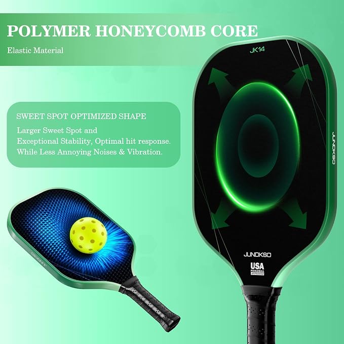 Pickleball Paddles Set of 2 - Composite Carbon Fiber Pickle Ball Paddle - USAPA Approved Pro Pickle Racket - Portable Outdoor Sports Equipment - Men's and Women's Training or Game Gift Set