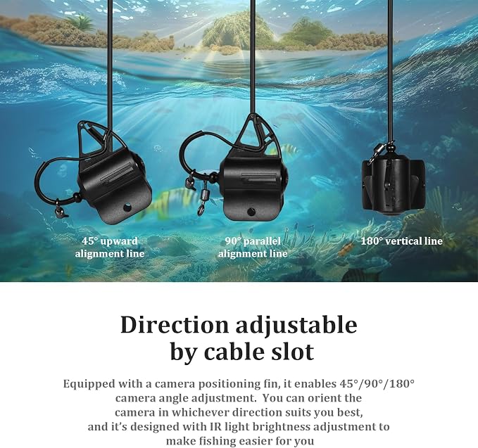 Underwater Fishing Camera, 4.3 Inch LCD, Infrared Night Vision, Wide Angle IP68 Waterproof Portable Fish Camera for Ice, Lake, Boat & Kayak Fishing (Gold)