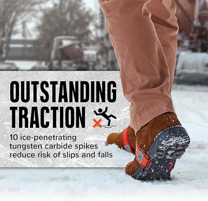 K1 Mid-Sole Ice Cleats for Men & Women - Rotatable Traction Aids For Winter Snow - Hi Vis - Original
