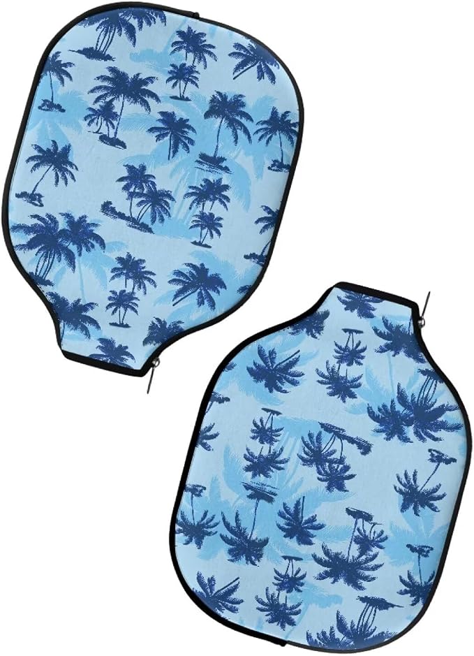 Blue Camo Corgi Pattern Print Pickleball Paddle Covers Only Paddles Holder Sleeve Fits Most Rackets