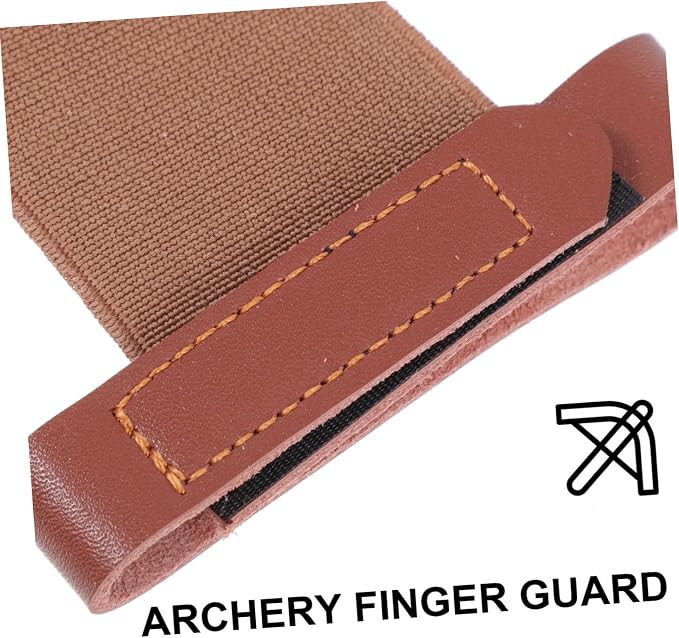 Toddmomy Finger Guard Archery Glove Recurve Bow Finger Protector Brown Gloves Thumb Protector Archery Finger