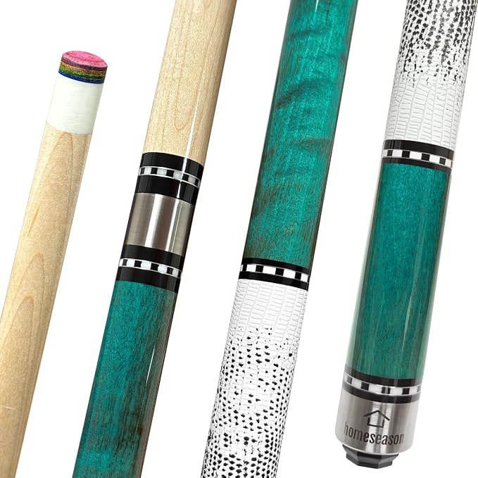 HomeSeason 58in Pool Cue Stick Canadian Maple Wood 13mm Tip - 18oz Perfect for Precision Play, Low Deflection Pool Cue for Enhanced Accuracy