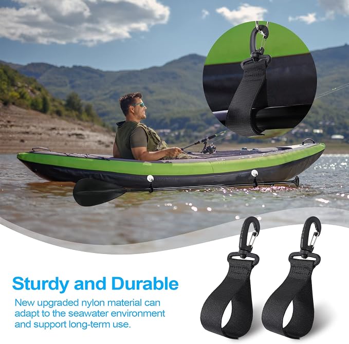 Jevrench Upgraded Kayak Paddle Holder, Board Accessories, Inflatable Boat Storage, Set of 6 Clip Holders