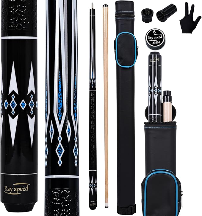 Pool Cue Stick Low Deflection Shaft Billiard Cue Stick with Hard Case 19-20 oz Professional Pool Stick