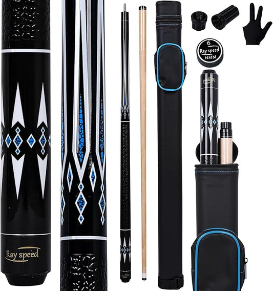 Pool Cue Stick Low Deflection Shaft Billiard Cue Stick with Hard Case 19-20 oz Professional Pool Stick