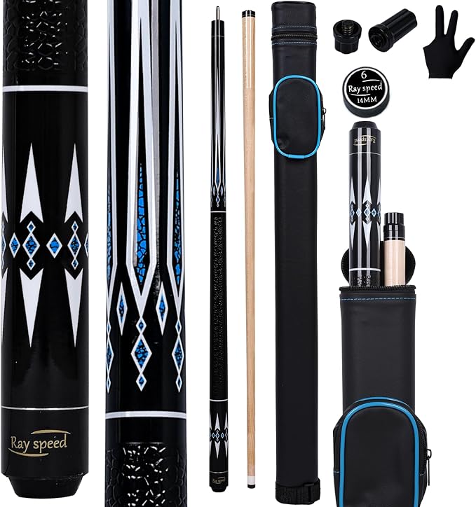 Pool Cue Stick Low Deflection Shaft Billiard Cue Stick with Hard Case 19-20 oz Professional Pool Stick