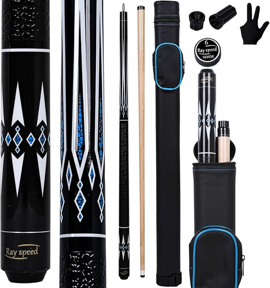 Pool Cue Stick Low Deflection Shaft Billiard Cue Stick with Hard Case 19-20 oz Professional Pool Stick