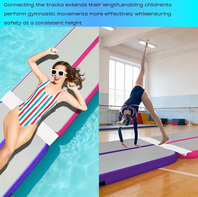 GLANT 3ft/6ft Air Mat Tumble Track Connector Tape for Inflatable Tumbling Gymnastic/Yoga/Camping White（NEW） (40)