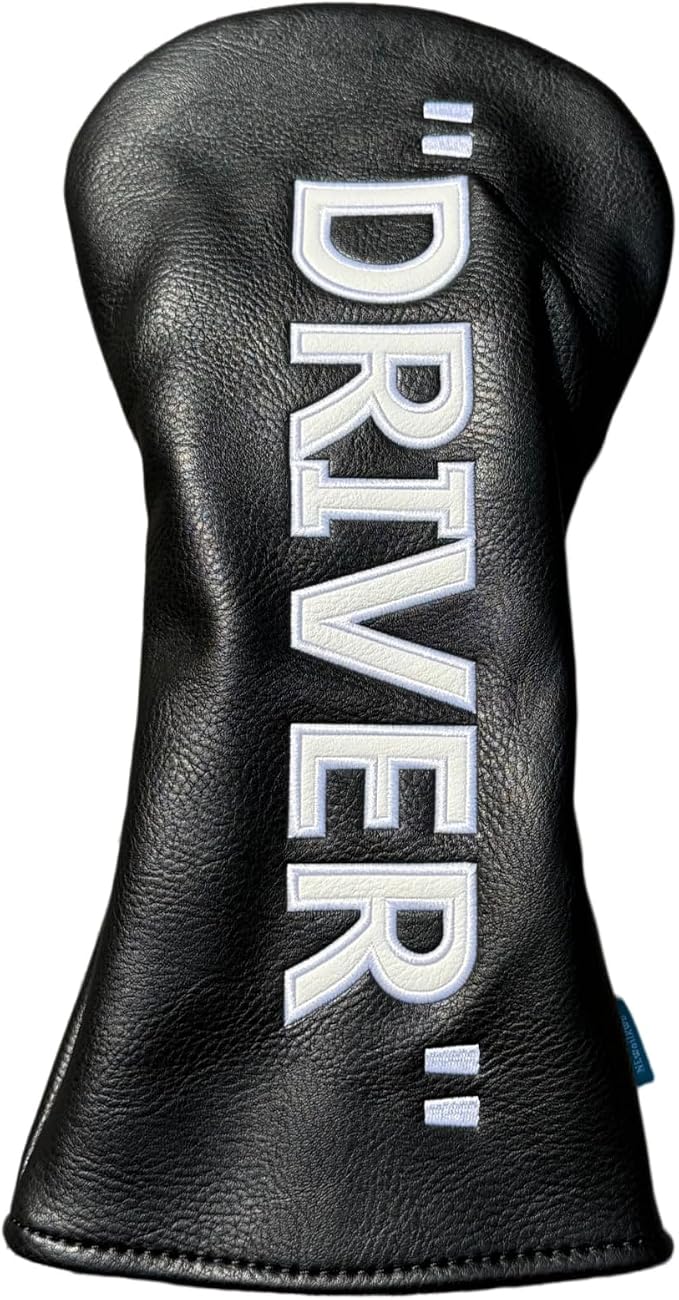 Golf Club Headcover 3 Wood Headcover Black n White Premium PU Leather Driver #3 Fairway Wood Hybrid Wood Head Cover Fits for All Brand
