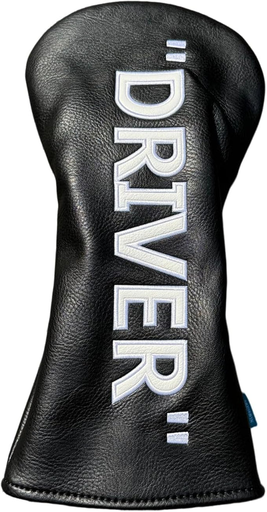 Golf Club Headcover 3 Wood Headcover Black n White Premium PU Leather Driver #3 Fairway Wood Hybrid Wood Head Cover Fits for All Brand