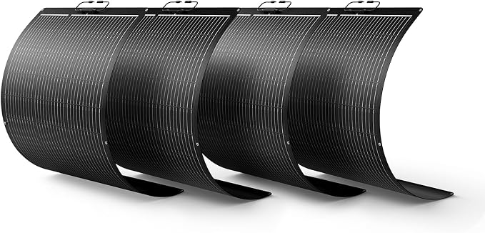 400W Flexible Solar Panel System (4x100W), All-Black ETFE Array, 23% Efficiency High-Power Off-Grid Kit, Compatible with 12V/24V/48V Batteries, RV, and Cabin